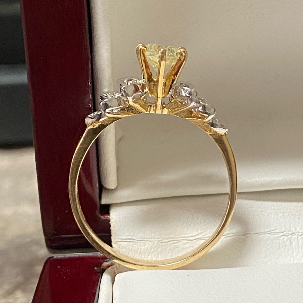 GENUINE NATURAL DIAMOND Engagement Ring Solid 14KT GOLD - Picture 9 of 17